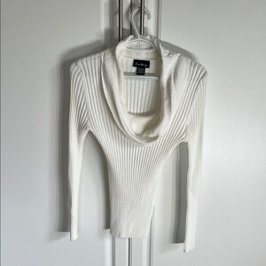 Love Always White Cowl Neck Sweater